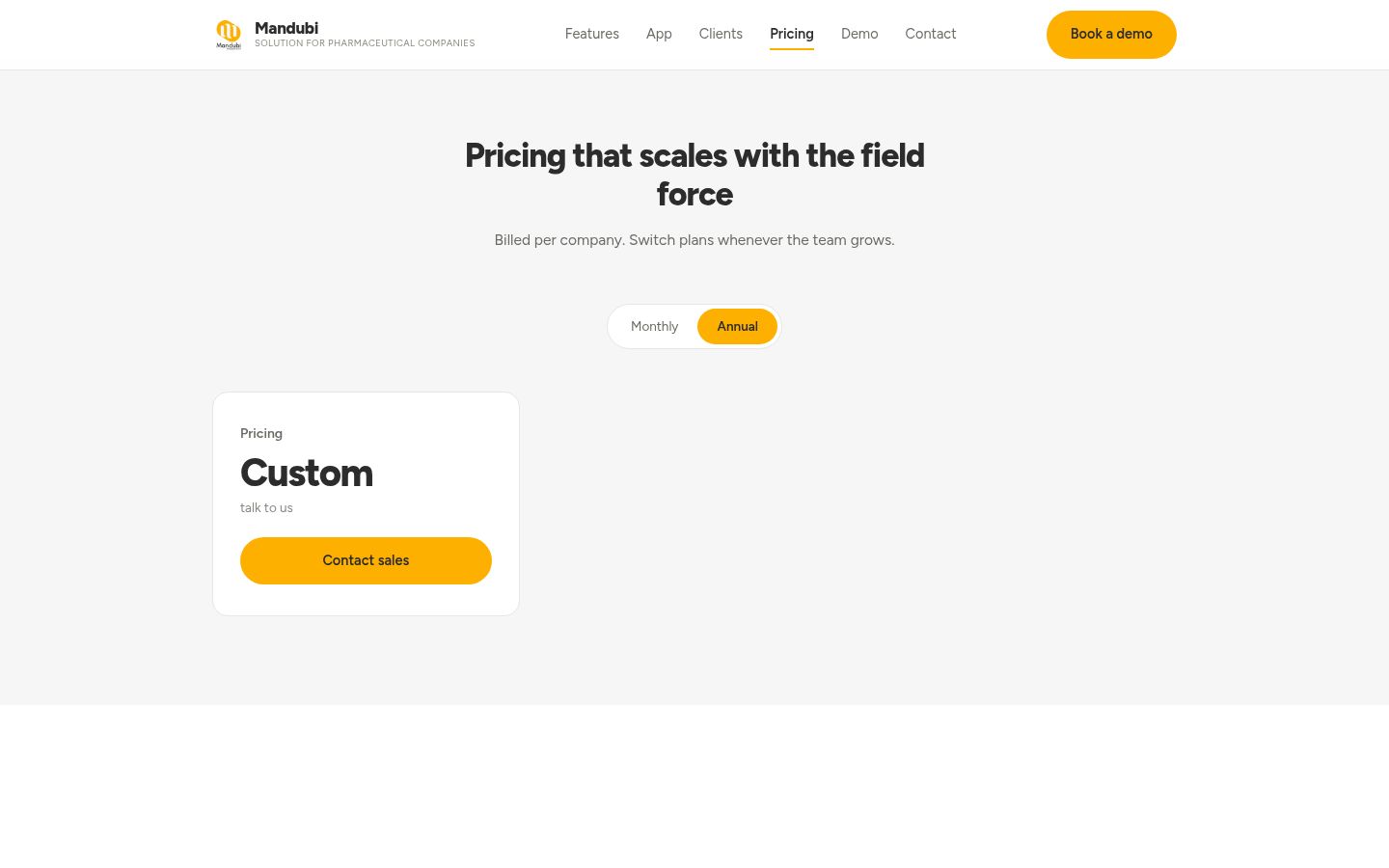 Pricing that scales with the field force